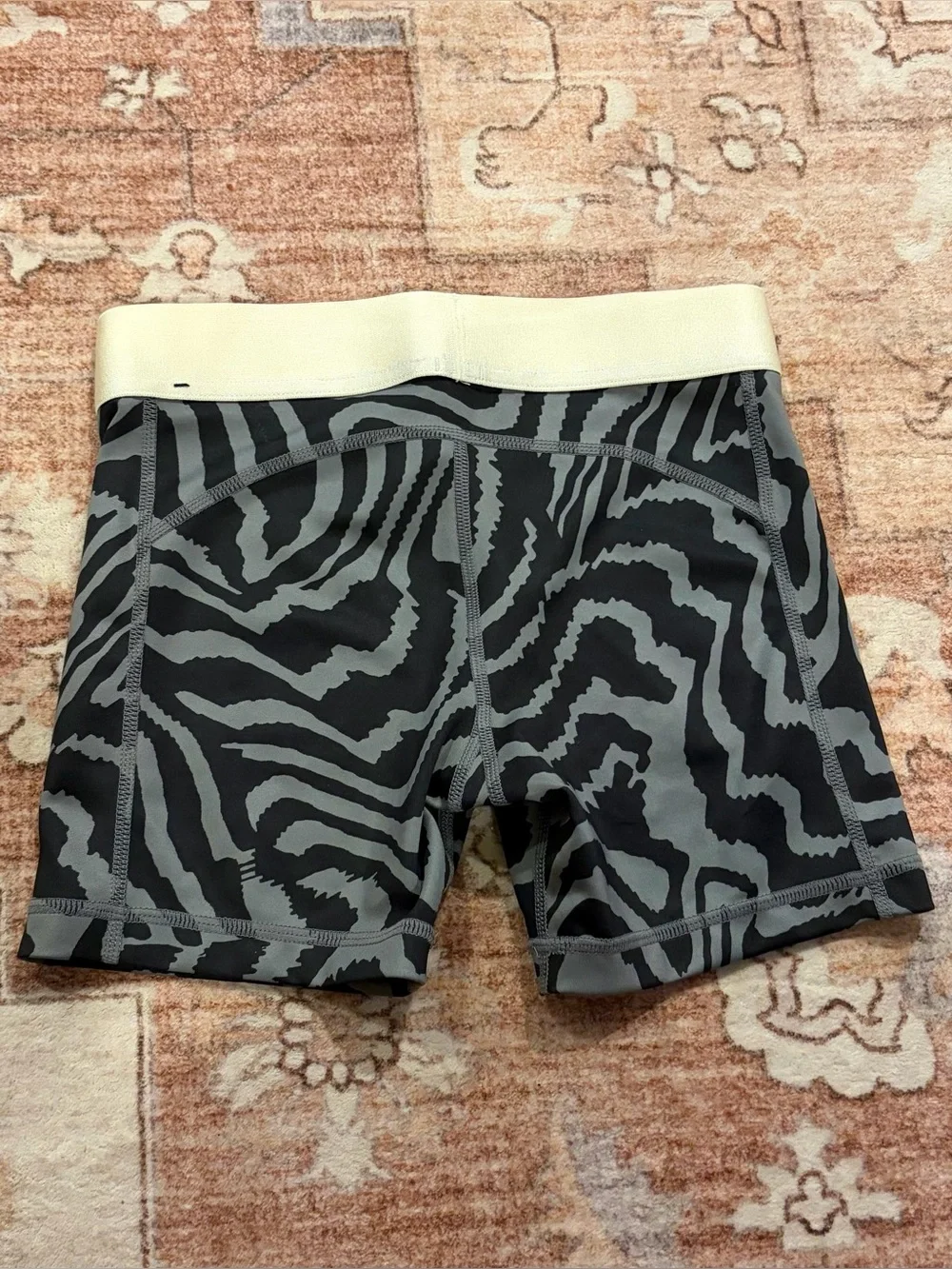 Nike Black and Gray Zebra Print Kids Athletic Shorts